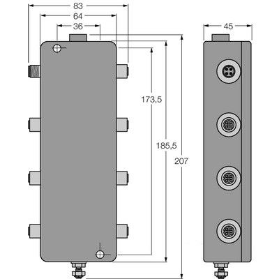 JBBS-49-E613/EX IP67 разветвительный модуль, 6-канальный