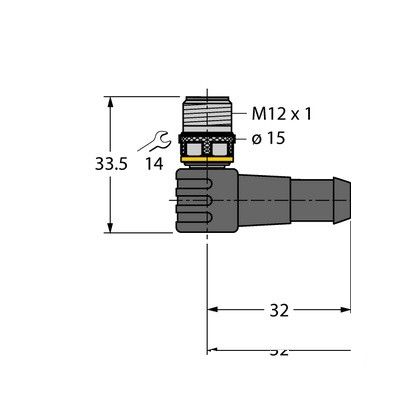 WSC4.5T-10/TXL Соединитель кабельный для датчиков и актуаторов, оболочка PUR