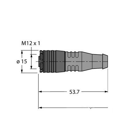 RKC4.4Q-2-RSC4.4Q/TXL Соединитель кабельный для датчиков и актуаторов, оболочка PUR