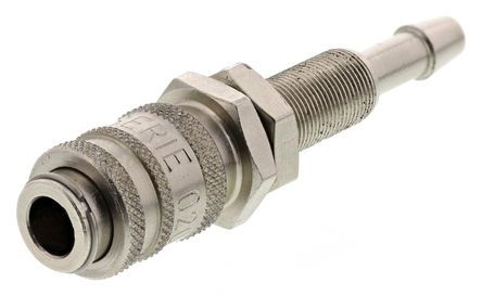 020 MG 04, RS PRO Pneumatic Quick Connect Coupling Brass M7 x 0.5 4mm Hose Barb, Муфта