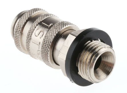 020 EG 10, RS PRO Pneumatic Quick Connect Coupling Brass 1/8 in Threaded, Муфта