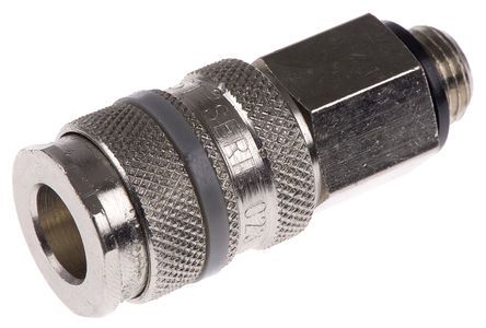 023 EG 13, RS PRO Pneumatic Quick Connect Coupling Brass 1/4 in Threaded, Муфта