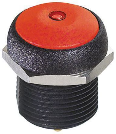 IRR3S462LOS, APEM Single Pole Single Throw (SPST) Momentary Red LED Push Button Switch, IP67, 16 (Dia.)mm, Panel Mount, 250V ac, Кнопочный переключатель