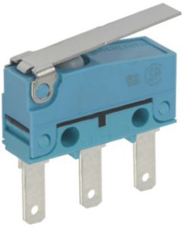 ABS1112503, Panasonic SPDT-NO/NC Hinge Lever Microswitch, 2 A @ 30 V dc, Микропереключатель