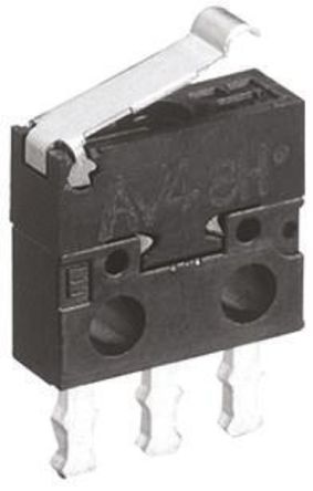 AV404461, Panasonic SPDT Simulated Roller Lever Microswitch, 100 mA @ 30 V dc, Микропереключатель