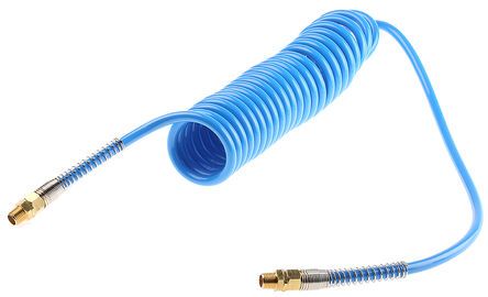 USB98A1065-5 (BLUE) (1/4"FDS), RS PRO 4m Blue Coil Tubing with Connector, PUR, R 1/4, Трубка