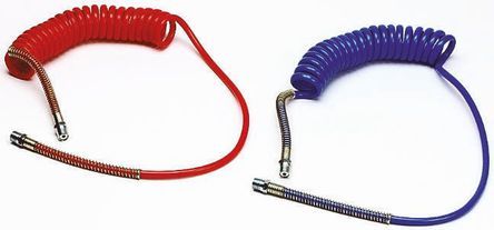 USB98A1280-5 (BLUE) (1/4"FDS), RS PRO 4m Blue Coil Tubing with Connector, PUR, R 3/8, Трубка