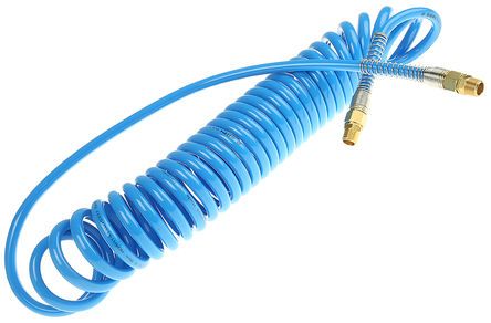 USB98A1280-7.5 (BLUE) (1/4"FDS), RS PRO 6m Blue Coil Tubing with Connector, PUR, R 3/8, Трубка