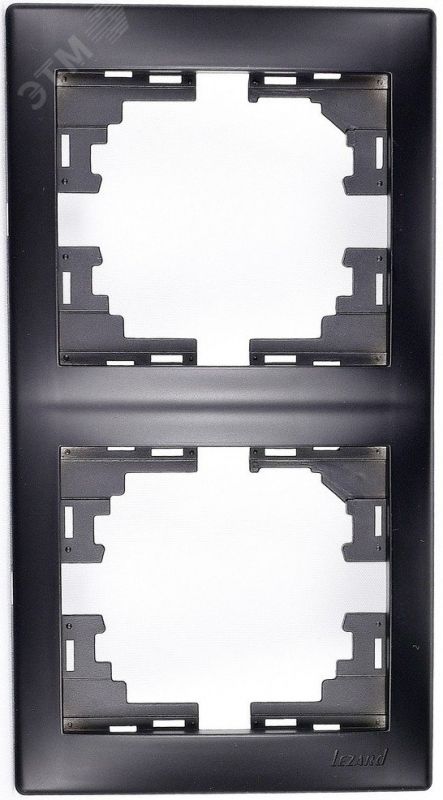 MIRA Рамка 2-ая вертикальная чёрный бархат без вставки (10шт/120шт)