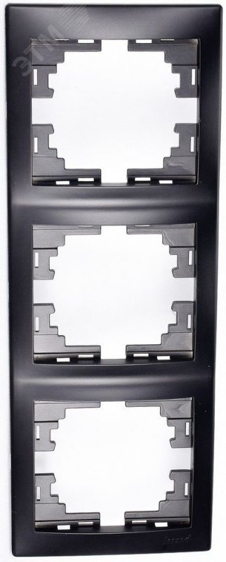 MIRA Рамка 3-ая вертикальная чёрный бархат без вставки (10шт/120шт)