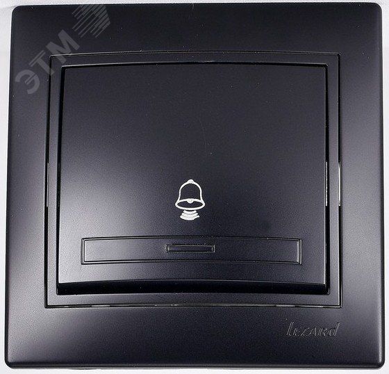 MIRA Кнопка звонка чёрный бархат со вставкой (10шт/120шт)