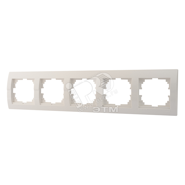 DERIY Рамка 5 постов горизонтальная белый