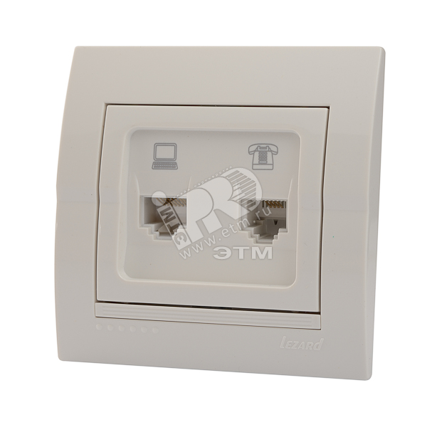 DERIY Розетка RJ45+RJ11 белый