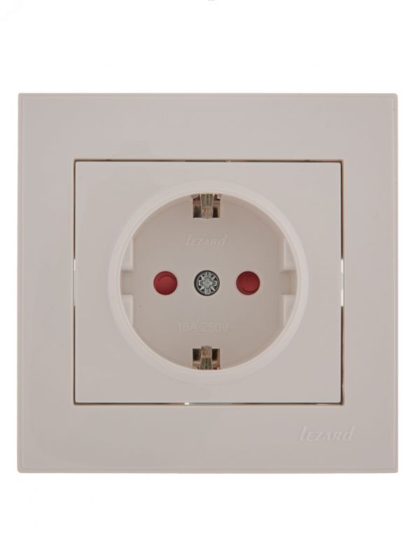 Розетка RAIN с защитой от детей керамика белая