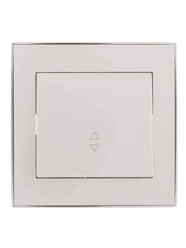 RAIN Выключатель проходной белый с боковой        вставкой хром