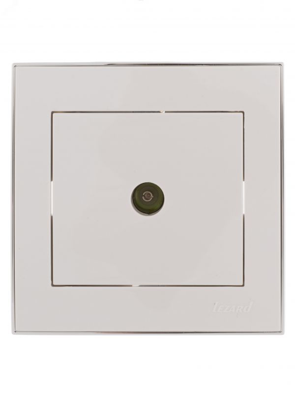 RAIN Розетка ТВ оконечная белая с боковой вставкойхром