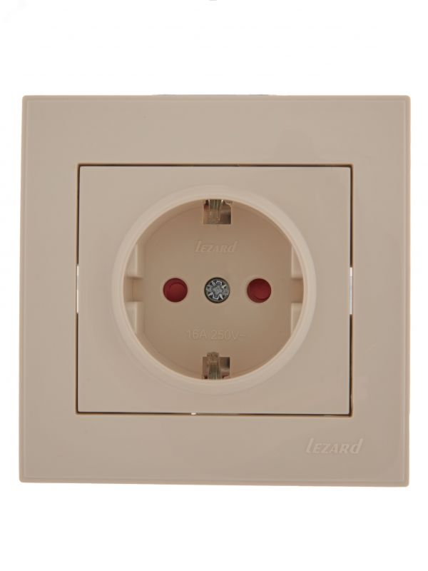 Розетка RAIN с защитой от детей керамика крем