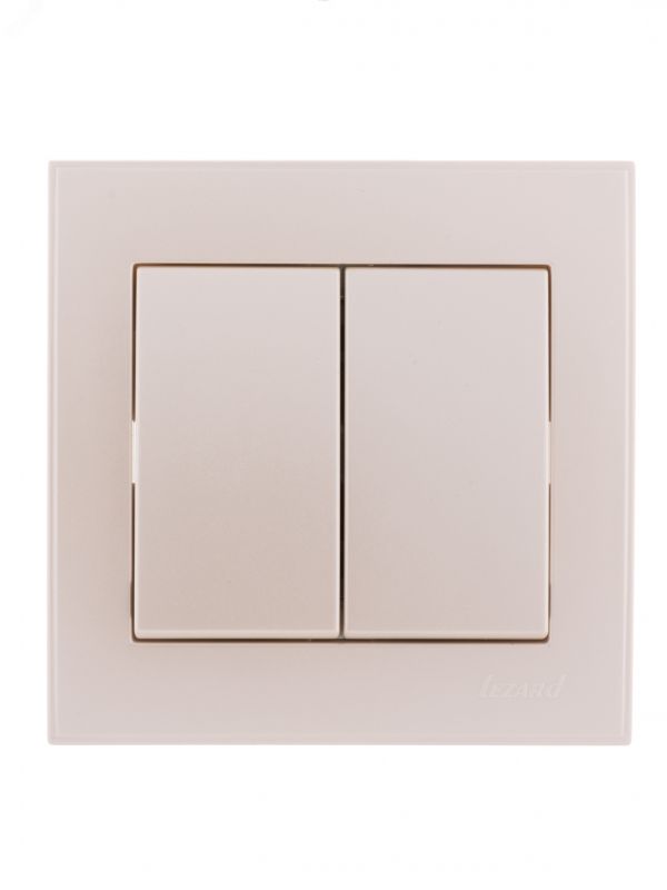 Выключатель RAIN двойной жемчужно-белый перламутр