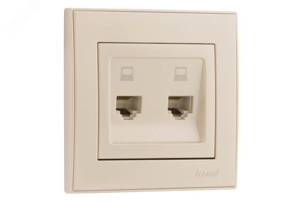 Розетка RAIN компьютерная 2-ая жемчужно-белый перламутр