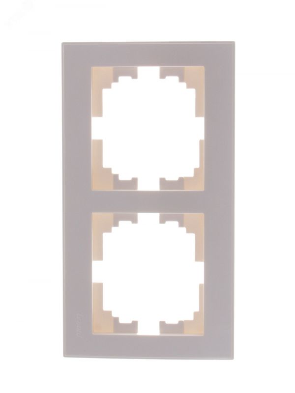 Рамка RAIN двойная горизонтальная жемчужно-белый перламутр с боковой вставкой