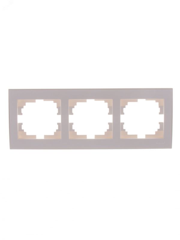 Рамка RAIN 3-ая горизонтальная жемчужно-белый перламутр с боковой вставкой