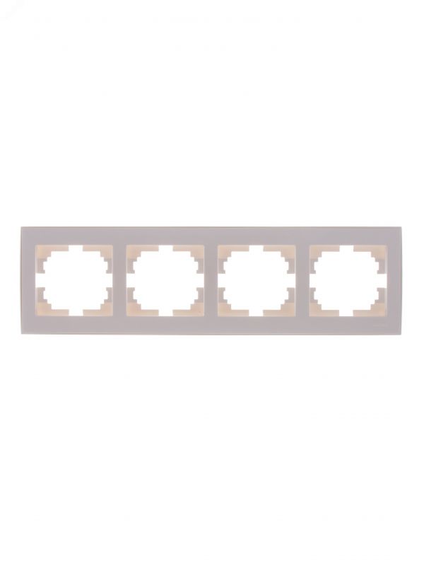 Рамка RAIN 4-ая горизонтальная жемчужно-белый перламутр с боковой вставкой