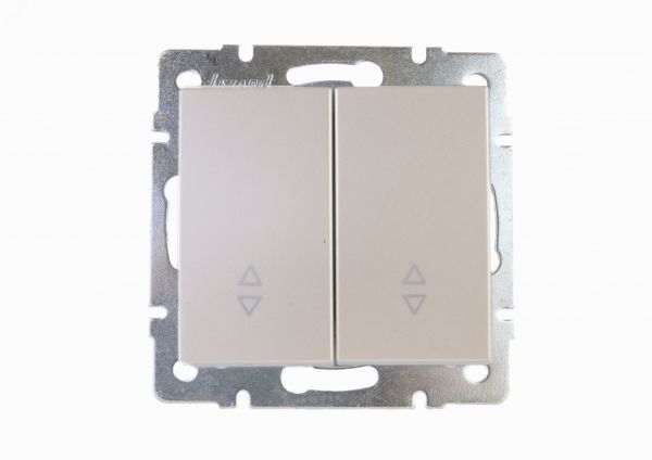 Выключатель RAIN проходной 2-ой жемчужно-белый перламутр механизм