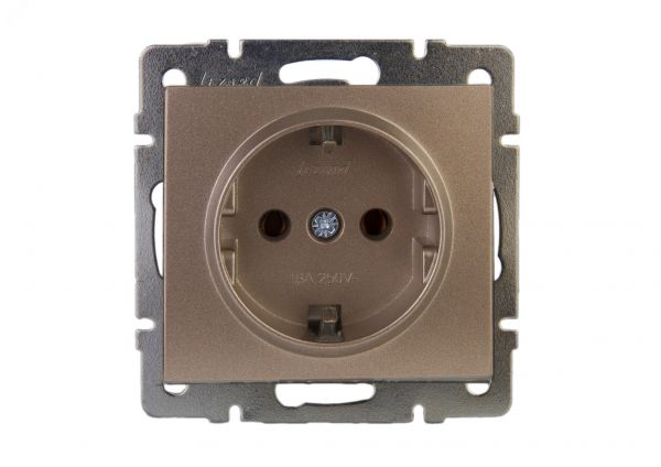 Розетка RAIN с/з керамика бронза матовая механизм