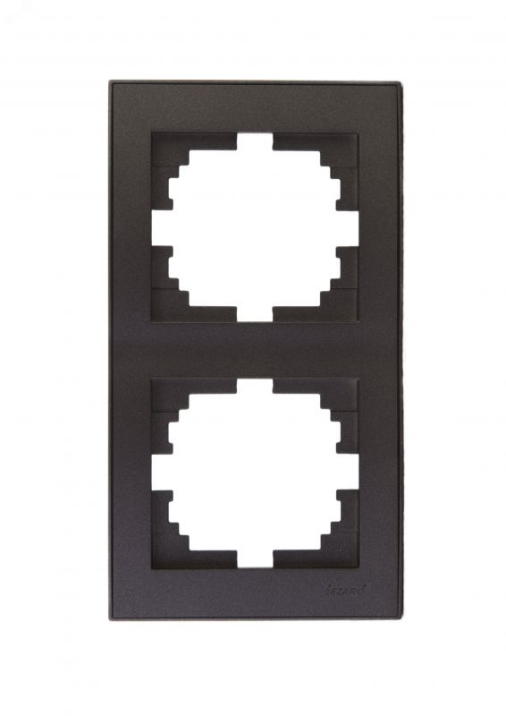 Рамка RAIN 2-ая вертикальная черный графит матовый