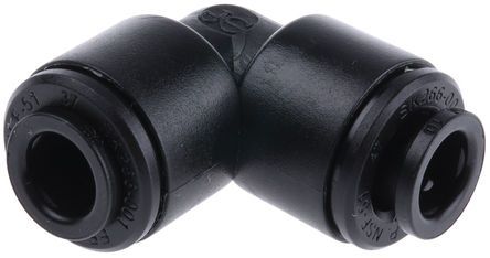 PM0306E, John Guest Pneumatic Elbow Tube-to-Tube Adapter Push In 6 mm to Push In 6 mm, Переходник