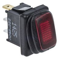 KRE2AEA2RBB, ZF Illuminated Single Pole Single Throw (SPST), On-None-Off Rocker Switch Panel Mount, Клавишный переключатель