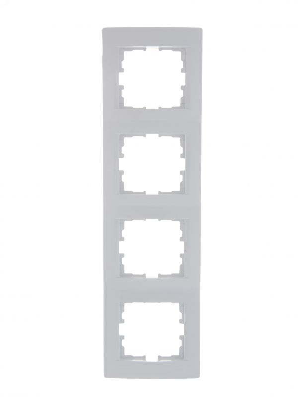 KARINA Рамка 4-ая вертикальная б/вст белая (10шт/120шт)