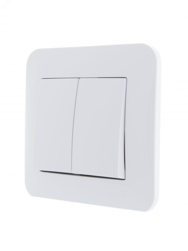 KARINA Выключатель двойной белый  (10шт/120шт)