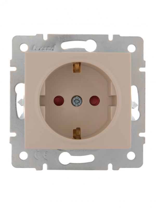 KARINA Розетка с защитой от детей керамика крем (10шт/120шт)
