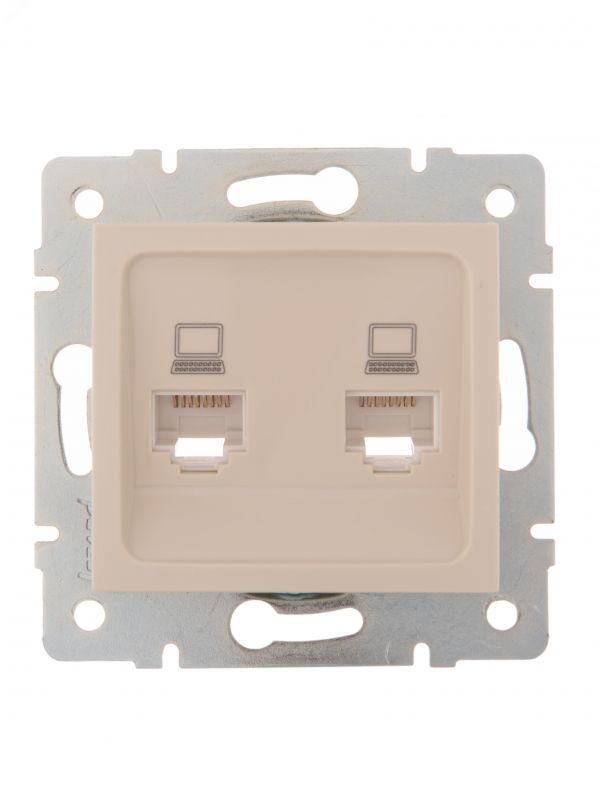 KARINA Розетка компьютерная двойная крем (10шт/120шт)