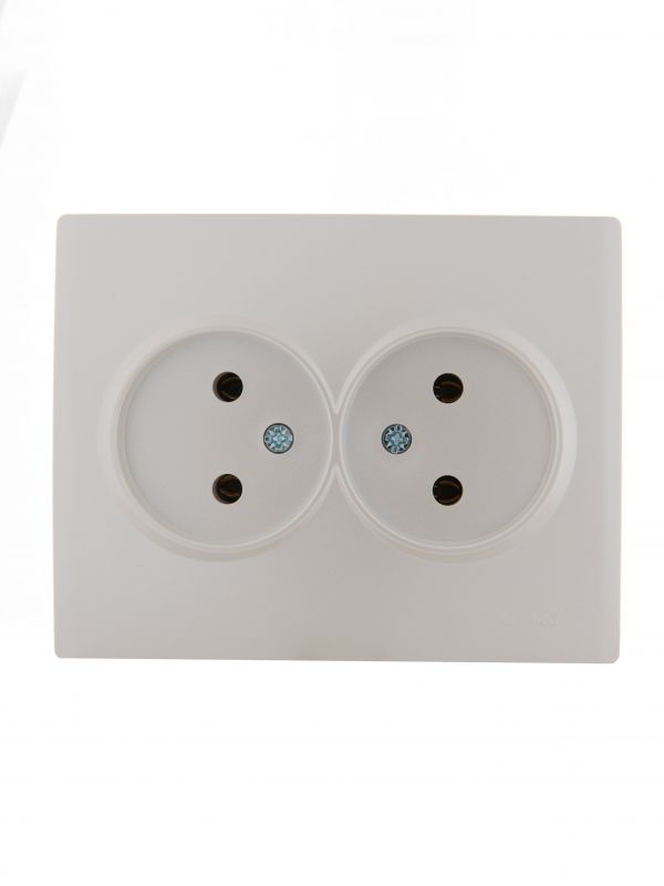 KARINA Розетка двойная б/з ПБТ жемчужно-белый перламутр (10шт/120шт)