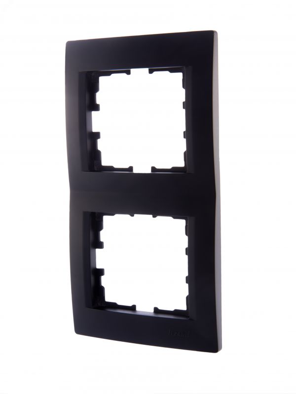 KARINA Рамка 2-ая вертикальная б/вст чёрный бархат (10шт/120шт)