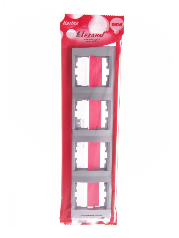 KARINA Рамка 4-ая вертикальная б/вст матовое серебро (10шт/120шт)