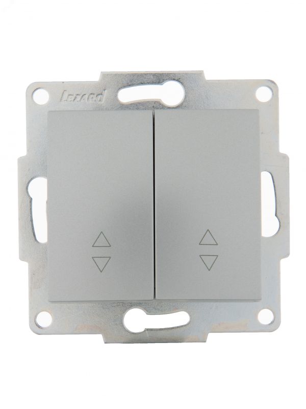 KARINA Выключатель проходной двойной матовое серебро (10шт/120шт)