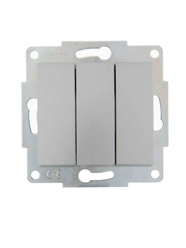 KARINA Выключатель тройной матовое серебро  (10шт/120шт)