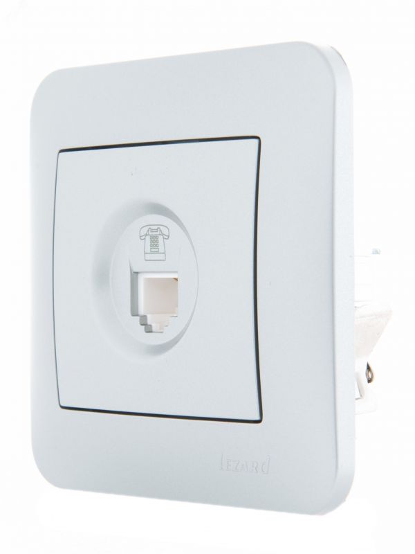 KARINA Розетка телефонная евро матовое серебро (10шт/120шт)