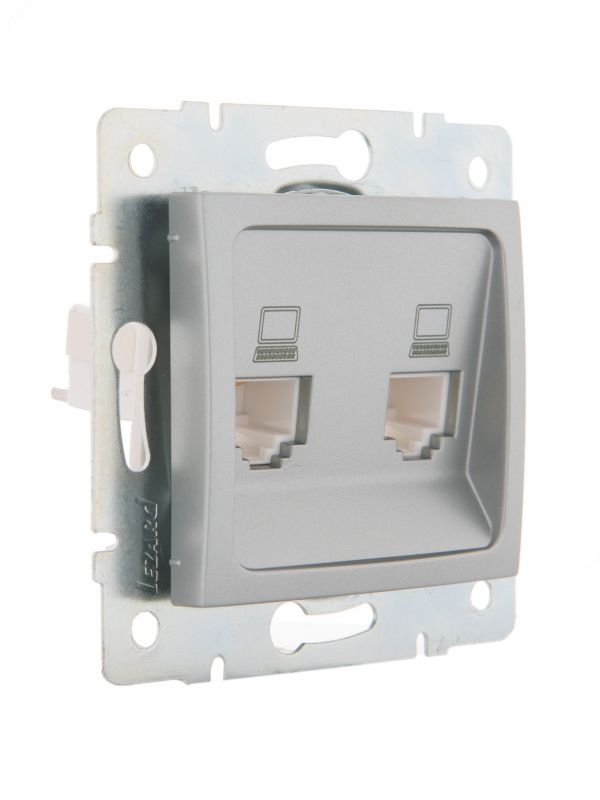 KARINA Розетка компьютерная двойная матовое серебро (10шт/120шт)