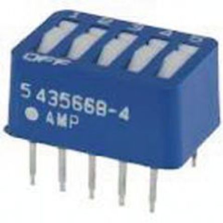 3-5435668-4, TE Connectivity 4 Way Through Hole DIP Switch SPST, Rocker Actuator, Переключатель