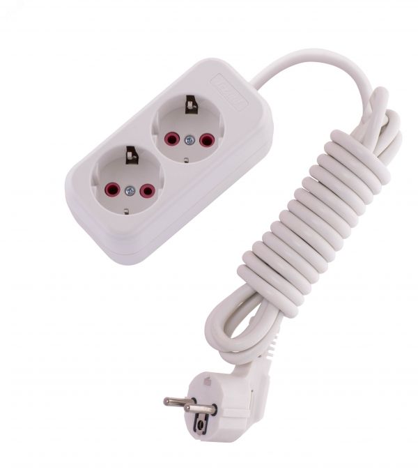 Удлинитель с заземлением 2 входа 3 метра