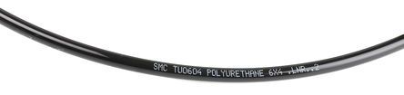 TU0604B-20, SMC Coil Tube 6mm Diameter, 20m Long Black PUR 0.8 MPa, Трубка