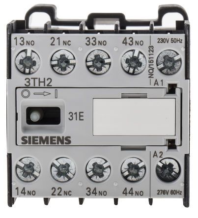 3TH2031-0AP0, Siemens Contactor Relay - 3NO/1NC, 4 A Contact Rating, Контактор