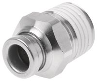 KQG2H06-02S, SMC Threaded-to-Tube Pneumatic Fitting R 1/4 to Push In 6 mm, KQG2 Series, 1 MPa, Прямой фитинг