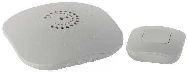 Звонок дверной беспроводной на батарейках 6 мелодий 100м IP44 с регулятором громкости белый 2АА/СR2032 90666