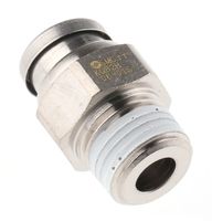 KQB2H06-01S, SMC Threaded-to-Tube Pneumatic Fitting R 1/8 to Push In 6 mm, KQB2 Series, 1 MPa, Прямой фитинг