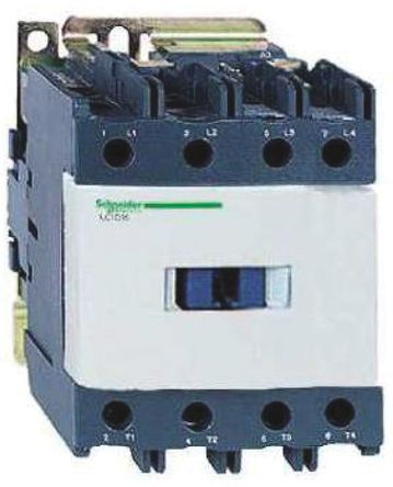 LP1D80008BW, Schneider Electric 4 Pole Contactor - 125 A, 24 V dc Coil, TeSys D, 2NO/2NC, Контактор